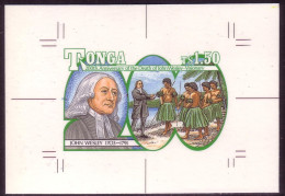 Tonga Cromalin Proof 1991 John Wesley Missionary Preaching Bible To Islanders - Details Below - 5 Exist - Tonga (1970-...)