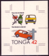 TONGA 1991 Cromalin Proof In Tongan - Speeding & Drink Driving Cause Accidents - 5 Exist - Tonga (1970-...)