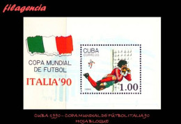 CUBA MINT. 1990-03 COPA MUNDIAL DE FÚTBOL ITALIA 90. HOJA BLOQUE - Unused Stamps