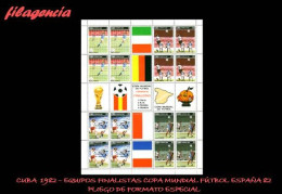 CUBA MINT. 1982-20 EQUIPOS FINALISTAS DE LA COPA MUNDIAL DE FÚTBOL ESPAÑA 82. MINIPLIEGO - Ongebruikt
