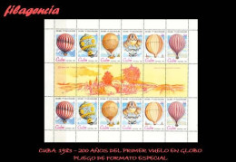 CUBA MINT. 1983-06 BICENTENARIO DEL PRIMER VUELO EN GLOBO. MINIPLIEGO - Neufs