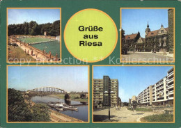 72461711 Riesa Sachsen Freibad Rathaus Anlegestelle Weisse Flotte Dresden  Jahni - Riesa