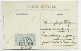 BLANC 5C PAIRE CARTE NICE 18.9.1905 POUR LUXEMBOURG GARE - 1900-29 Blanc