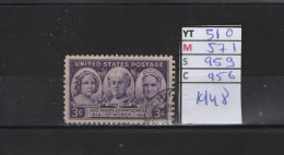 PRIX FIXE Obl 510 YT 571 MIC 959 SCO 956 GIB Droits Des Femmes 1948 Etats Unis 58A/05 - Used Stamps