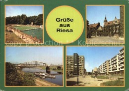 72459727 Riesa Sachsen Freibad Rathaus Anlegestelle Weisse Flotte Strasse Der De - Riesa
