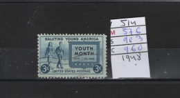 PRIX FIXE Obl 514 YT 576 MIC 963 SCO 960 GIB Mois De La Jeunesse 1948 Etats Unis 58A/05 - Used Stamps
