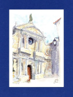 Aniane (Hérault 34) - Eglise Abbatiale Saint-Sauveur - Aquarelle - Frais Du Site Déduits - Aniane