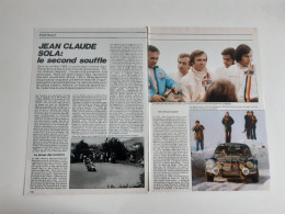 Jean Claude Sola Pilote De Course - Coupure De Presse Automobile - Sonstige & Ohne Zuordnung