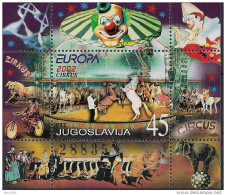 2002 Jugoslawien JUGOSLAVIA Mi. Bl.  53 **MNH   Europa: Zirkus - Zirkus