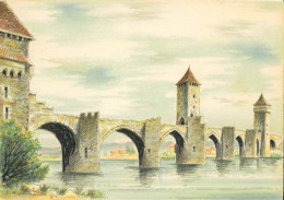 CPSM -  Illustrée Signée Barre-Dayez (Barday) - Cahors Le Pont Valentré - Barday