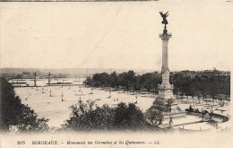 FRANCE - Bordeaux - Monument Des Girondins Et Les Quinconces - LL - Carte Postale Ancienne - Bordeaux