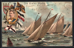 AK Kiel, Wettsegeln Der Sonderklasse Auf Der Kieler Woche, Porträt Prinz Adalbert  - Sailing