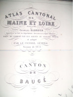 Carte Atlas Cantonal De Maine Et Loire - Canton De Baugé - 1873 Par Charles Blordier - Topographical Maps