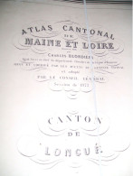 Carte Atlas Cantonal De Maine Et Loire - Canton De Longué - 1873 Par Charles Blordier - Topographische Kaarten