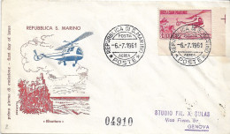 Fdc Filagrano 1961: POSTA AEREA Elicottero., Raccomandata - FDC