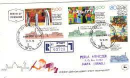 Israël - Lettre Recom De 1979 - Oblit Jerusalem - Peintures D'enfants - - Storia Postale
