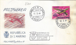 Fdc FAIP E Capitolium 1964: POSTA AEREA L. 1000, No Viaggiata - FDC