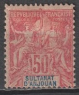 ANJOUAN - 1892 - YVERT N° 11 NEUF * MH LEGER DEFAUT - COTE = 50 EUR - - Ongebruikt