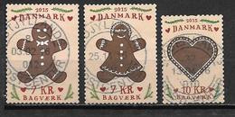 Danemark 2015 N°1817/1819 Oblitérés Biscuits De Noël - Gebraucht