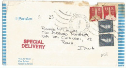 USA Express Sp.Delivery AirmailCV Boston 1aug1973 To Italy With C40x2 + Airpost C.11x2 - 3c. 1961-... Covers