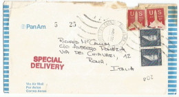 USA Express Sp.Delivery AirmailCV Boston 1aug1973 To Italy With C40x2 + Airpost C.11x2 - Lettres & Documents