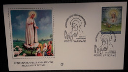 2017, FDC Fatima Vaticano Joint Issue Slovakia Luxemburg Portugal Poland, RARE Edition Filigrano Seta Gold - Joint Issues