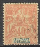 ANJOUAN - 1892 - YVERT N°10 OBLITERE - COTE = 40 EUR - - Used Stamps