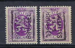 Heraldieke Leeuw Nr. 281 Voorafgestempeld Nr. 6037 A + B   BRUXELLES 1933 BRUSSEL  ; Staat Zie Scan ! LOT 282 - Rollini 1930-..