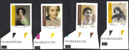 Italia 2018; Genio Femminile: Elena Cornaro, Gaetana Agnesi, Eva Calvino, Ada Negri, Alfanumerico Serie Completa. - Bar Codes