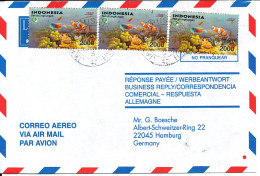 Indonesia Air Mail Cover Sent To Germany 2000 Topic Stamps - Indonésie