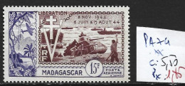 MADAGASCAR FRANCAIS PA 74 ** Côte 5.50 € - Poste Aérienne