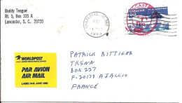 USA N° PA123 S/L.DE CHARLOTTE/1993 POUR LA FRANCE - Cartas & Documentos