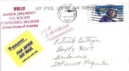 USA N° PA121 S/L.DE MONTEVIDEO/21.5.93 POUR ST PIERRE ET MIQ. - Covers & Documents