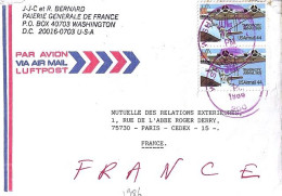 USA N° PA109 X 2 S/L.DE WASHINGTON/10.7.86 POUR LA FRANCE - Storia Postale