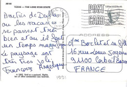 USA N° 1515 S/CP.DE DALLAS/1991 POUR LA FRANCE - Storia Postale