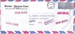 USA N° VIGNETTE S/L.EXPRES PAR PORTEUR SPECIAL DE SEATTLE/2.6.77 POUR LA FRANCE - Storia Postale