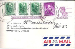 USA N° 740x3/589 S/ENTIER POSTAL DE WASHINGTON/4.2.66 POUR LA FRANCE - Brieven En Documenten