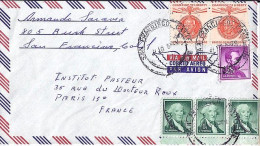 USA N° 709x2/587x3/589 S/L.DE SAN FRANCISCO/10.7.61 POUR LA FRANCE - Briefe U. Dokumente
