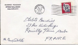 USA N° 637A S/L.DE BRIDGEPORT/31.7.63 POUR LA FRANCE - Storia Postale