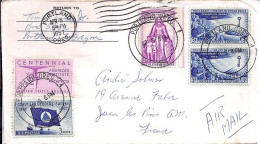 USA N° 626/625/624/622x2 S/L.DE PORTLAND/5.4.57 POUR LA FRANCE - Storia Postale