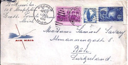 USA N° PA47/593/594 S/L.DE DETROIT/3.4.56 POUR LA SUISSE - Storia Postale
