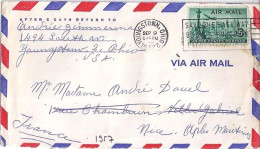 USA N° PA 37 S/L.DE YONGSTOWN/9.9.57 POUR LA FRANCE - Brieven En Documenten