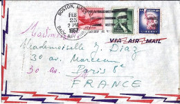 USA N° PA35/637/587 S/L.DE BOSTON/25.2.57 POUR LA FRANCE - Cartas & Documentos