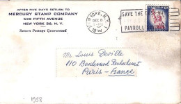 USA N° 582 S/L.DE NY/8.12.58 POUR LA FRANCE - Brieven En Documenten