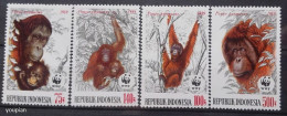 Indonesia 1989, WWF - Orang Utan, MNH Stamps Set - Indonésie