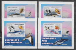 GUINEE  BISSAU  BF Luxe N°  2550/53     * *  NON DENTELE  Cartonné  Dauphins Oiseaux Coquillages - Dolfijnen