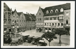 Weilheim, Um 1935, Stadtplatz, Marienplatz,Gasthaus Krönner, Arbeitsamt,Oldtimer, Bayern - Weilheim