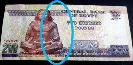 EGYPT, Painting Error Note As Shown , 200 POUNDS, The Pharaoh Black Shoulder, 2017, P-73b, SIG. AMER, - Egitto