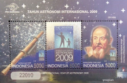 Indonesia 2009, International Year Of Astronomy, MNH Unusual S/S - Indonésie