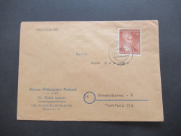 BRD 1952 Helfer Der Menscheit Mi.Nr.156 EF Drucksache Umschlag Ukraine Philatelisten Verband Hamburg Wohldorf - Cartas & Documentos